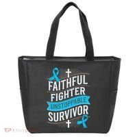 Faithful Fighter Survivor Prostate Cancer Awareness Tote Bag thumb 0
