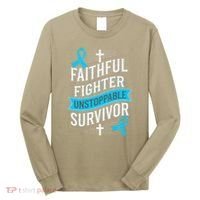 Faithful Fighter Survivor Prostate Cancer Awareness Long Sleeve Shirt thumb 0