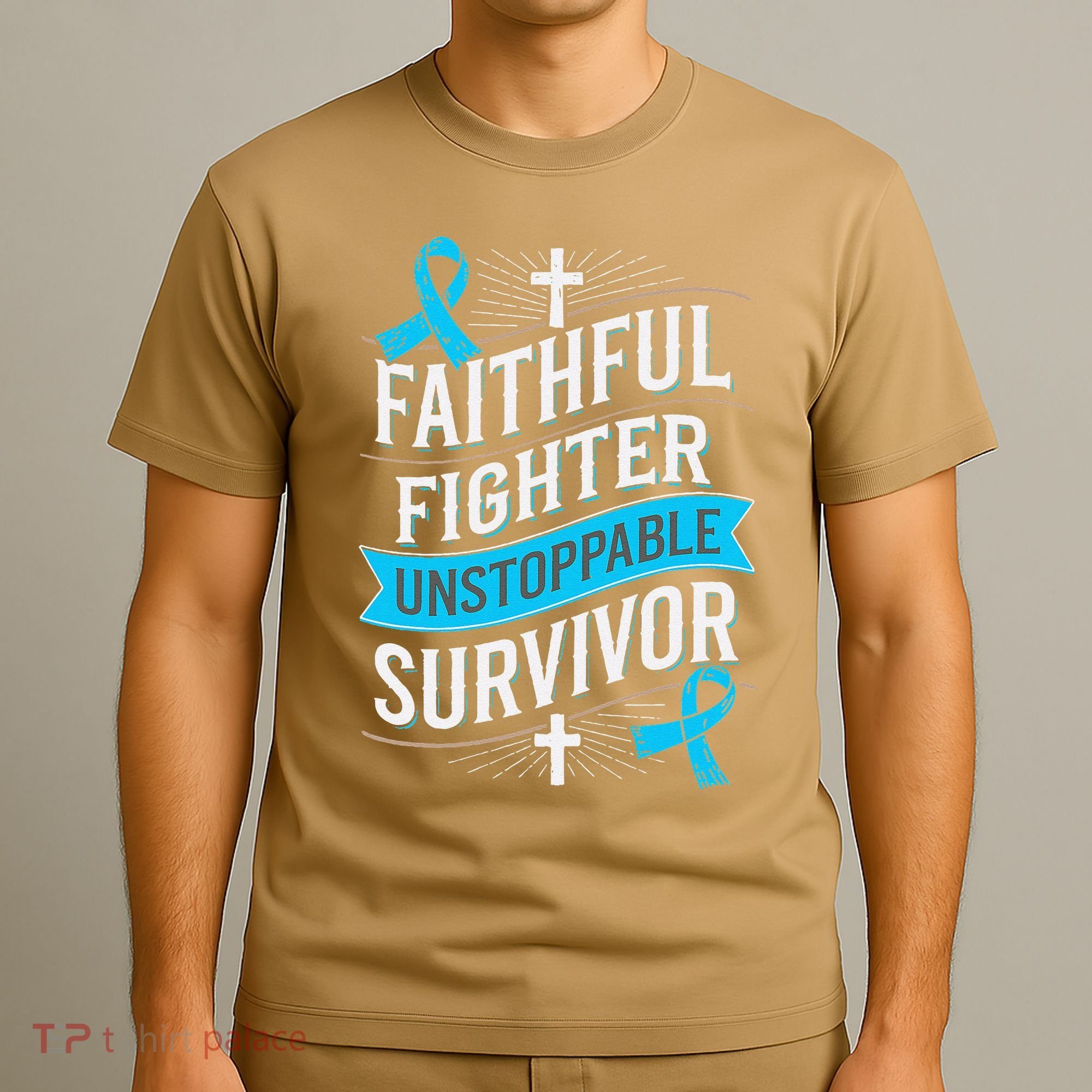 Faithful Fighter Survivor Prostate Cancer Awareness T-Shirt