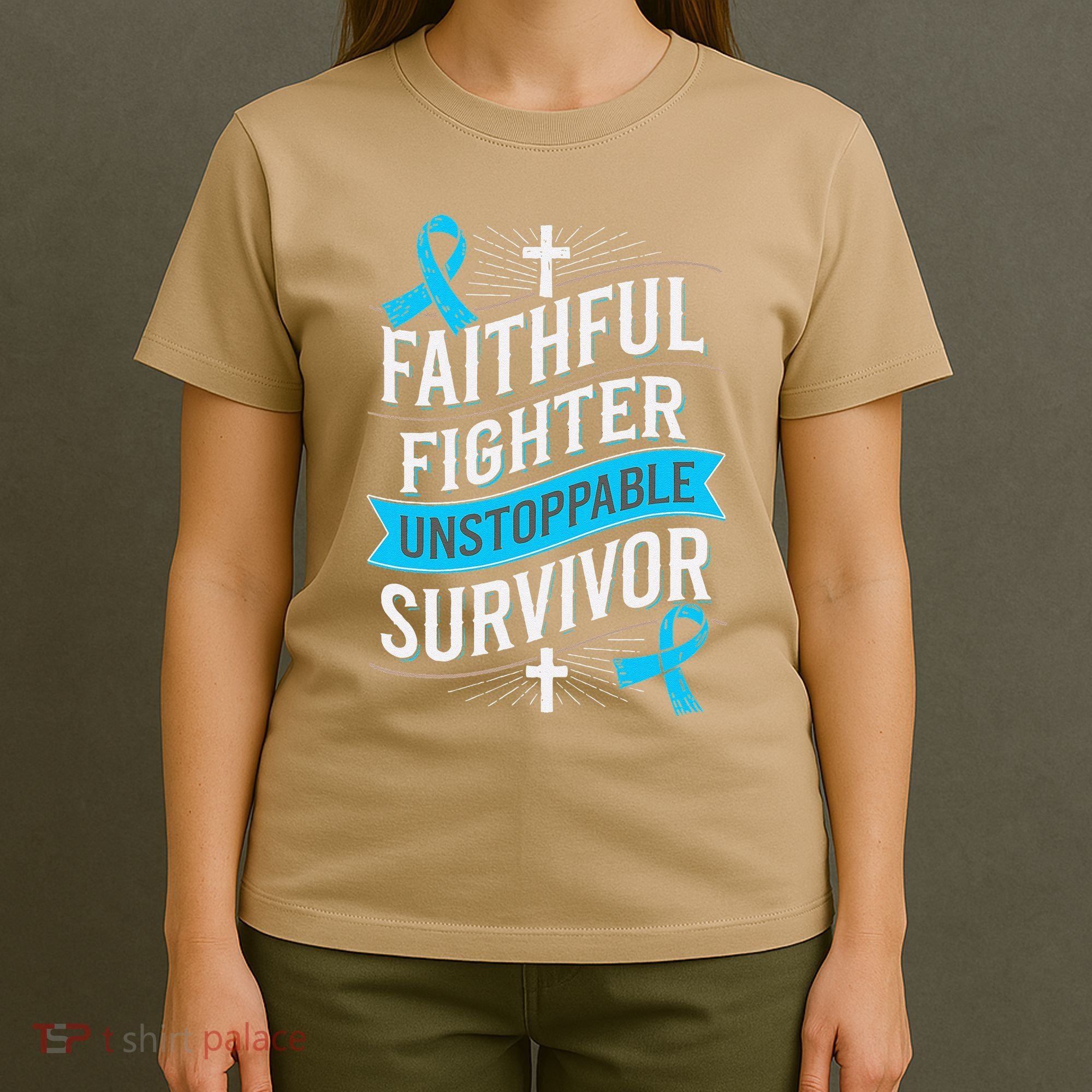 Faithful Fighter Survivor Prostate Cancer Awareness T-Shirt