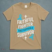 Faithful Fighter Survivor Prostate Cancer Awareness T-Shirt thumb 5