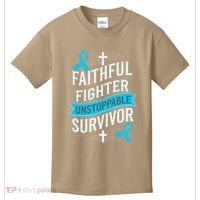 Faithful Fighter Survivor Prostate Cancer Awareness Kids T-Shirt thumb 0