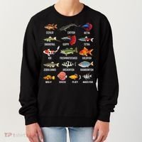Freshwater Fish Species Chart Aquarium River Fish Guide Women's Sweatshirt thumb 0