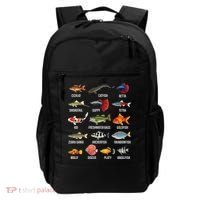 Freshwater Fish Species Chart Aquarium River Fish Guide Backpack thumb 0