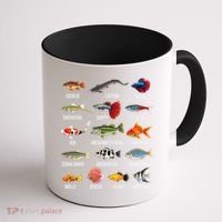 Freshwater Fish Species Chart Aquarium River Fish Guide Coffee Mug thumb 1