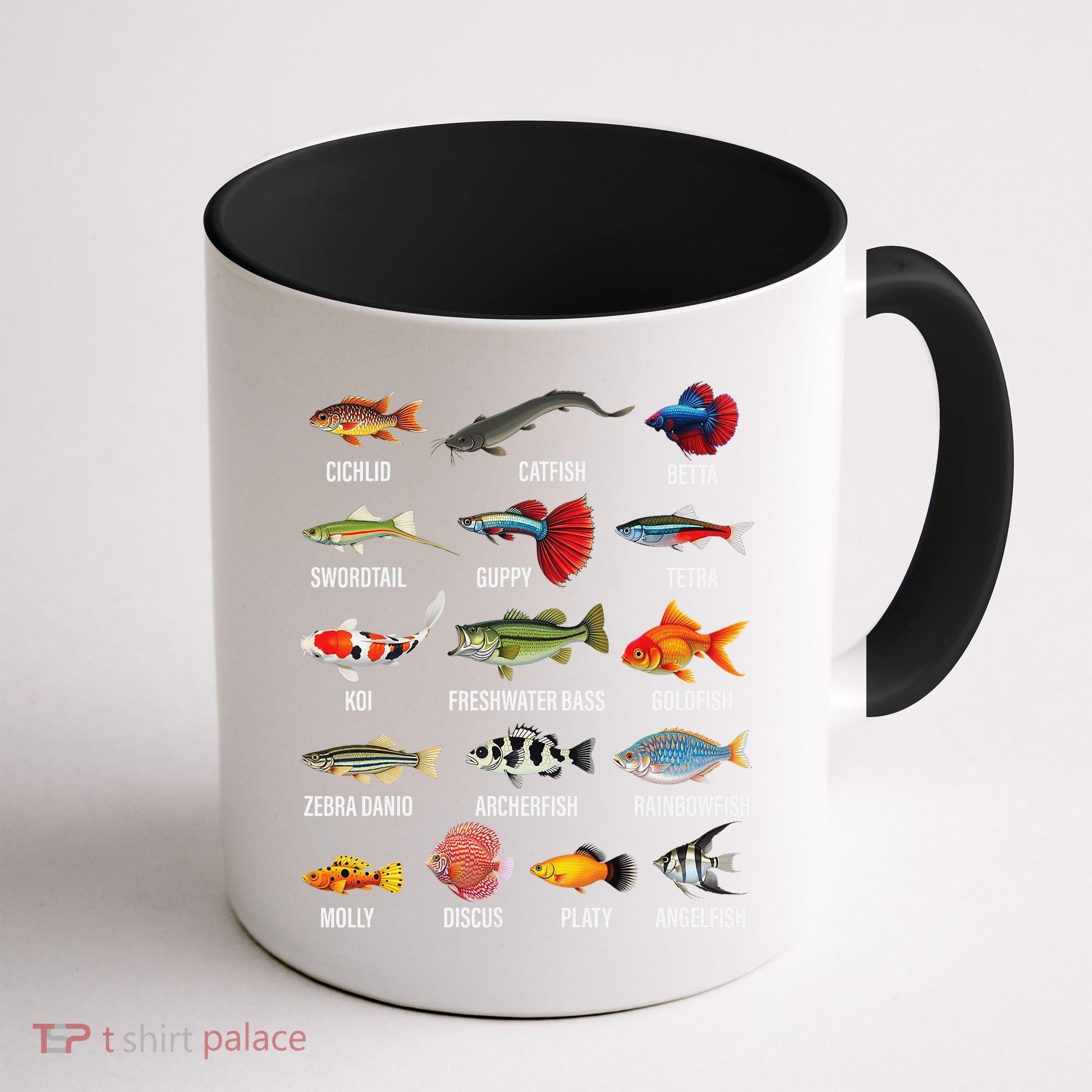 Freshwater Fish Species Chart Aquarium River Fish Guide Coffee Mug