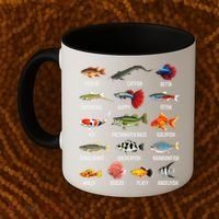 Freshwater Fish Species Chart Aquarium River Fish Guide Coffee Mug thumb 2