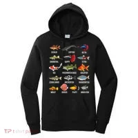 Freshwater Fish Species Chart Aquarium River Fish Guide Women's Hoodie thumb 0