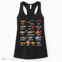 Freshwater Fish Species Chart Aquarium River Fish Guide Women's Tank Top thumb 0