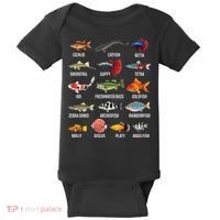 Freshwater Fish Species Chart Aquarium River Fish Guide Baby Bodysuit thumb 0
