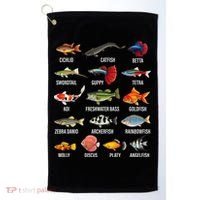 Freshwater Fish Species Chart Aquarium River Fish Guide Golf Towel thumb 0