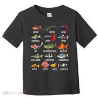 Freshwater Fish Species Chart Aquarium River Fish Guide Toddler T-Shirt thumb 0