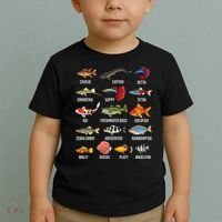Freshwater Fish Species Chart Aquarium River Fish Guide Toddler T-Shirt thumb 2