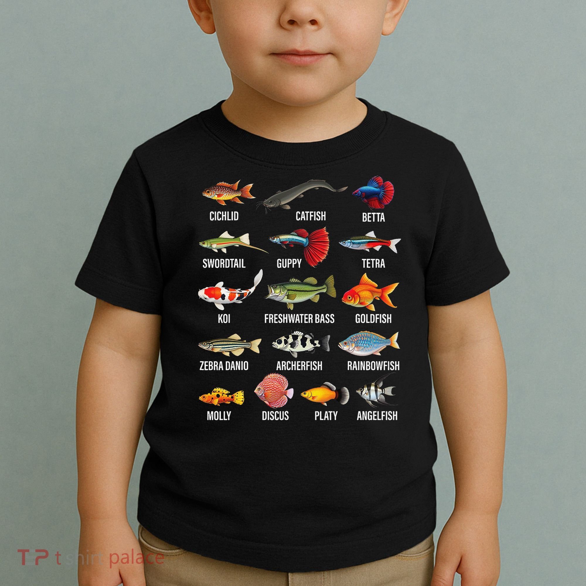 Freshwater Fish Species Chart Aquarium River Fish Guide Toddler T-Shirt