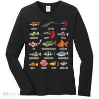 Freshwater Fish Species Chart Aquarium River Fish Guide Women's Long Sleeve Shirt thumb 0