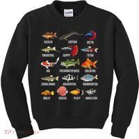 Freshwater Fish Species Chart Aquarium River Fish Guide Kids Sweatshirt thumb 0