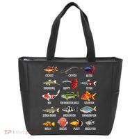 Freshwater Fish Species Chart Aquarium River Fish Guide Tote Bag thumb 0
