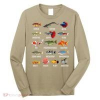 Freshwater Fish Species Chart Aquarium River Fish Guide Long Sleeve Shirt thumb 0
