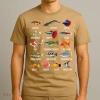Freshwater Fish Species Chart Aquarium River Fish Guide T-Shirt thumb 3