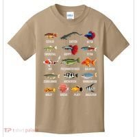 Freshwater Fish Species Chart Aquarium River Fish Guide Kids T-Shirt thumb 0