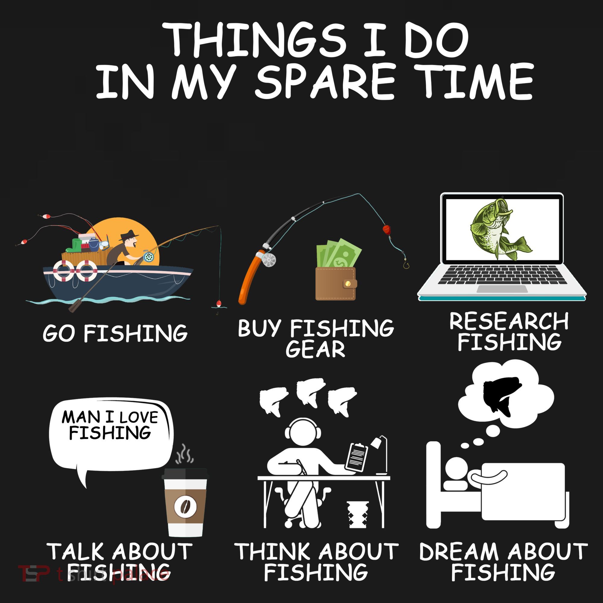 Funny Fishing Shirt Things I Do In My Spare Time Ornament
