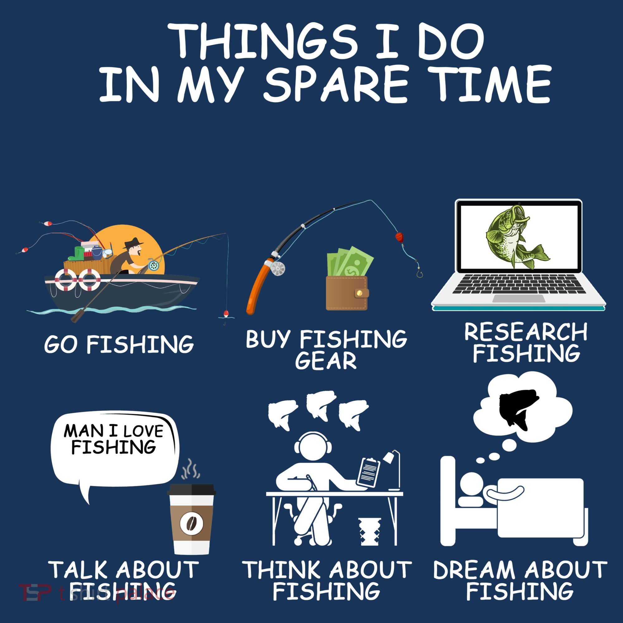 Funny Fishing Shirt Things I Do In My Spare Time Tank Top