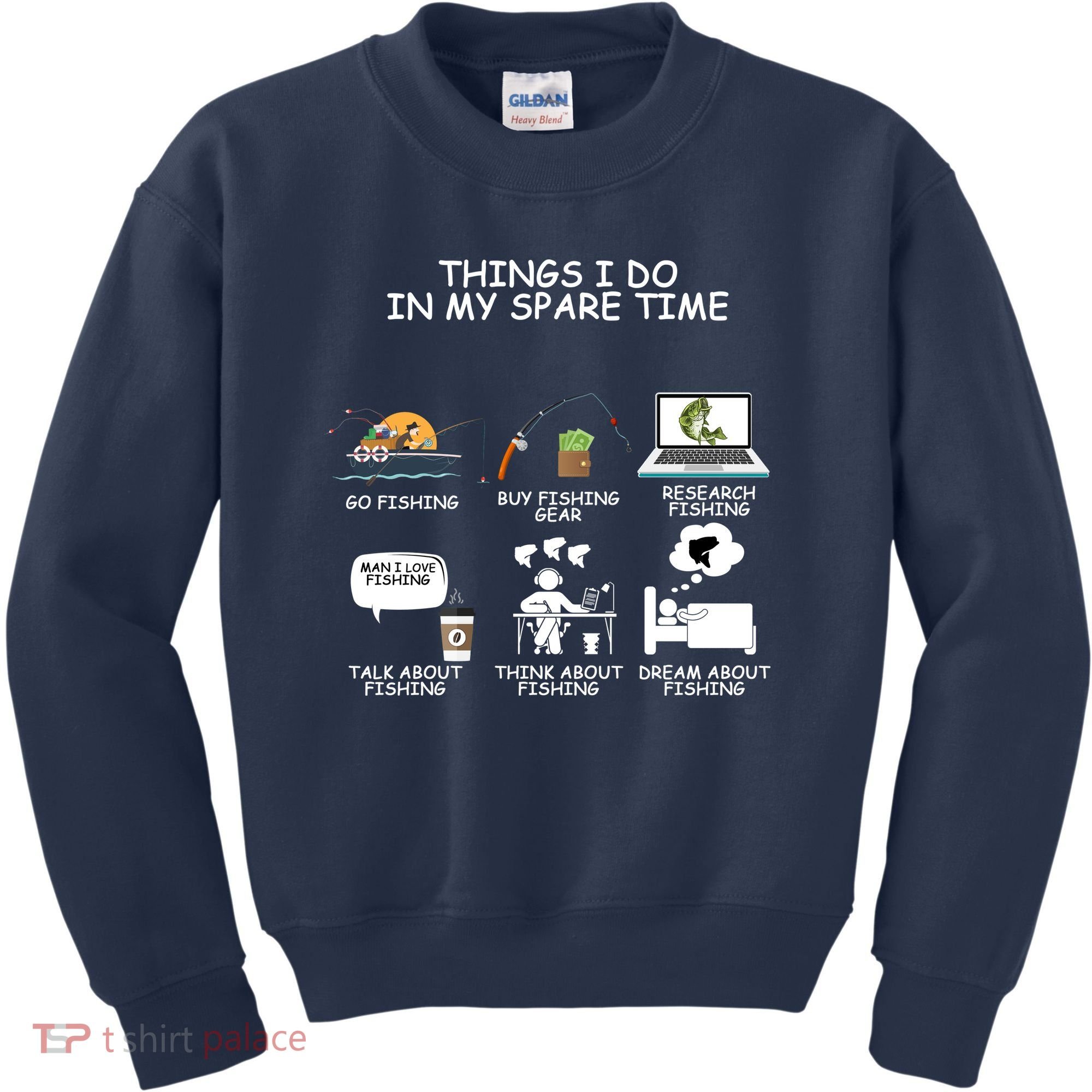 Funny Fishing Shirt Things I Do In My Spare Time Kids Sweatshirt