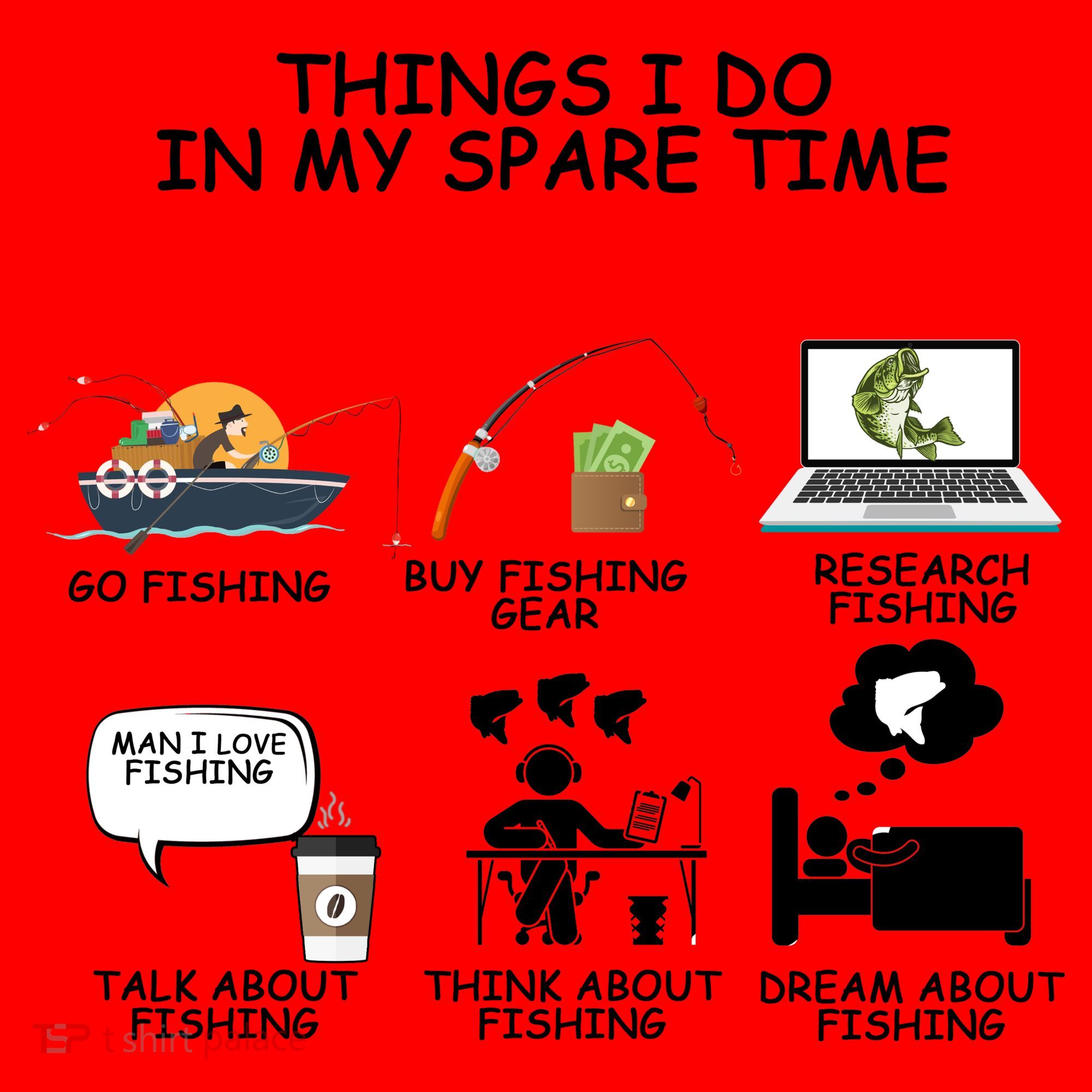 Funny Fishing Shirt Things I Do In My Spare Time Santa Hat