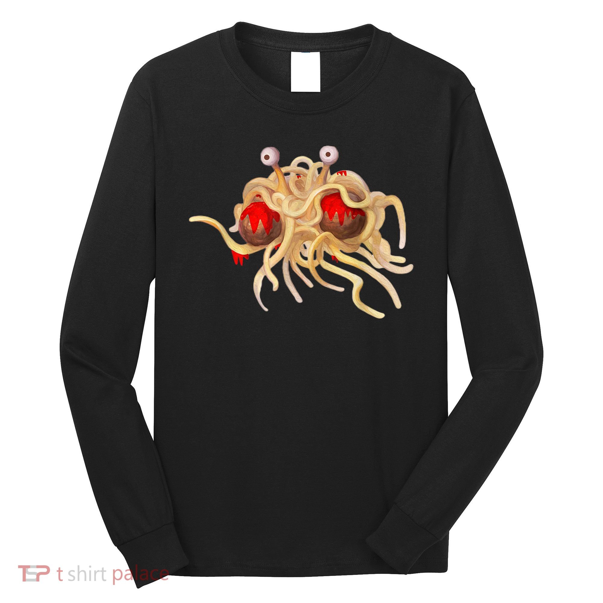FSM Flying Spaghetti Monster Funny Pastafarian Atheist Long Sleeve Shirt