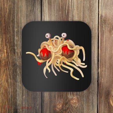 FSM Flying Spaghetti Monster Funny Pastafarian Atheist Coaster
