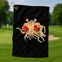 FSM Flying Spaghetti Monster Funny Pastafarian Atheist Golf Towel thumb 1