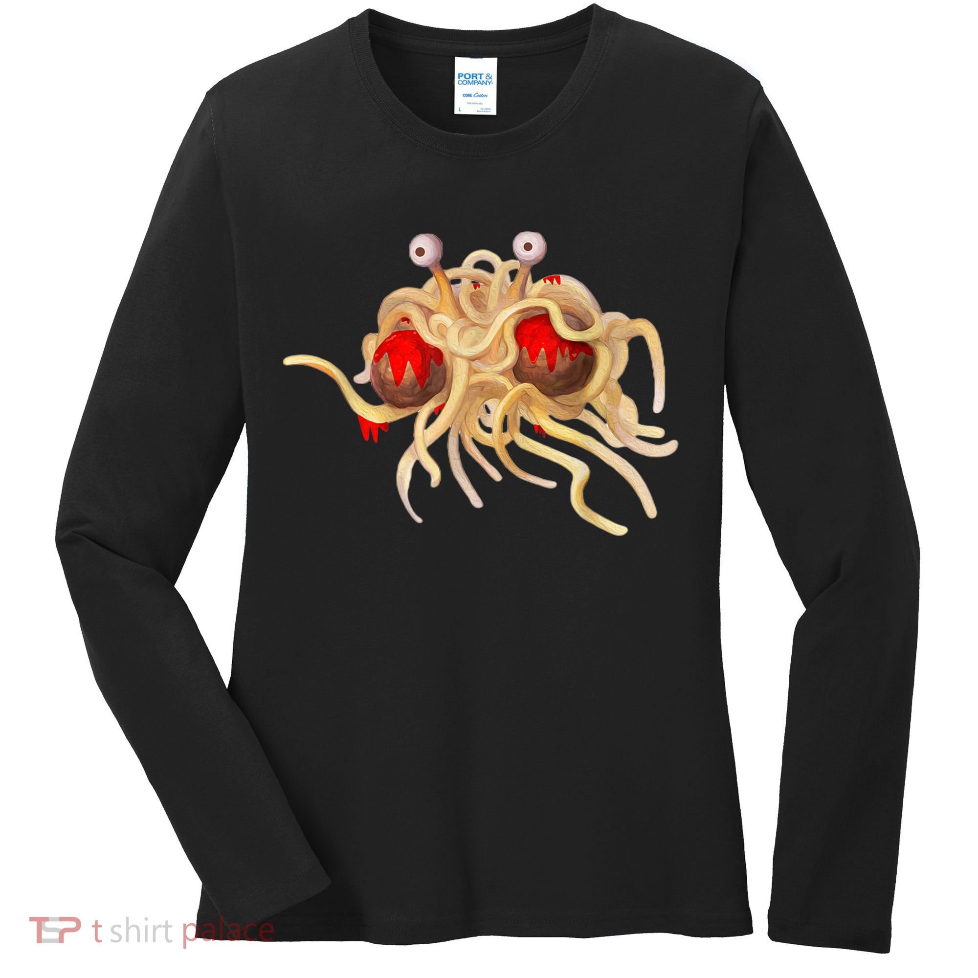 FSM Flying Spaghetti Monster Funny Pastafarian Atheist Women's Long Sleeve Shirt
