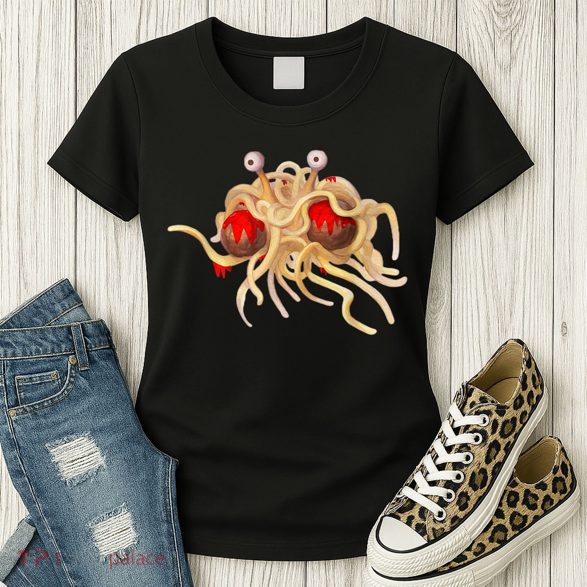 FSM Flying Spaghetti Monster Funny Pastafarian Atheist Women's T-Shirt