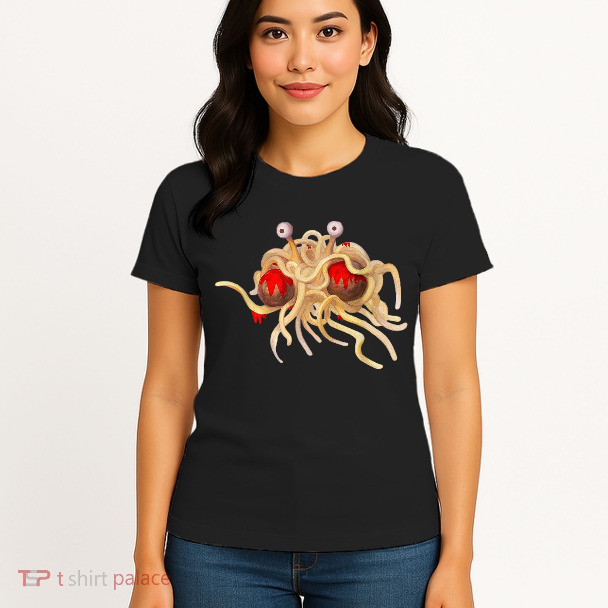 FSM Flying Spaghetti Monster Funny Pastafarian Atheist Women's T-Shirt