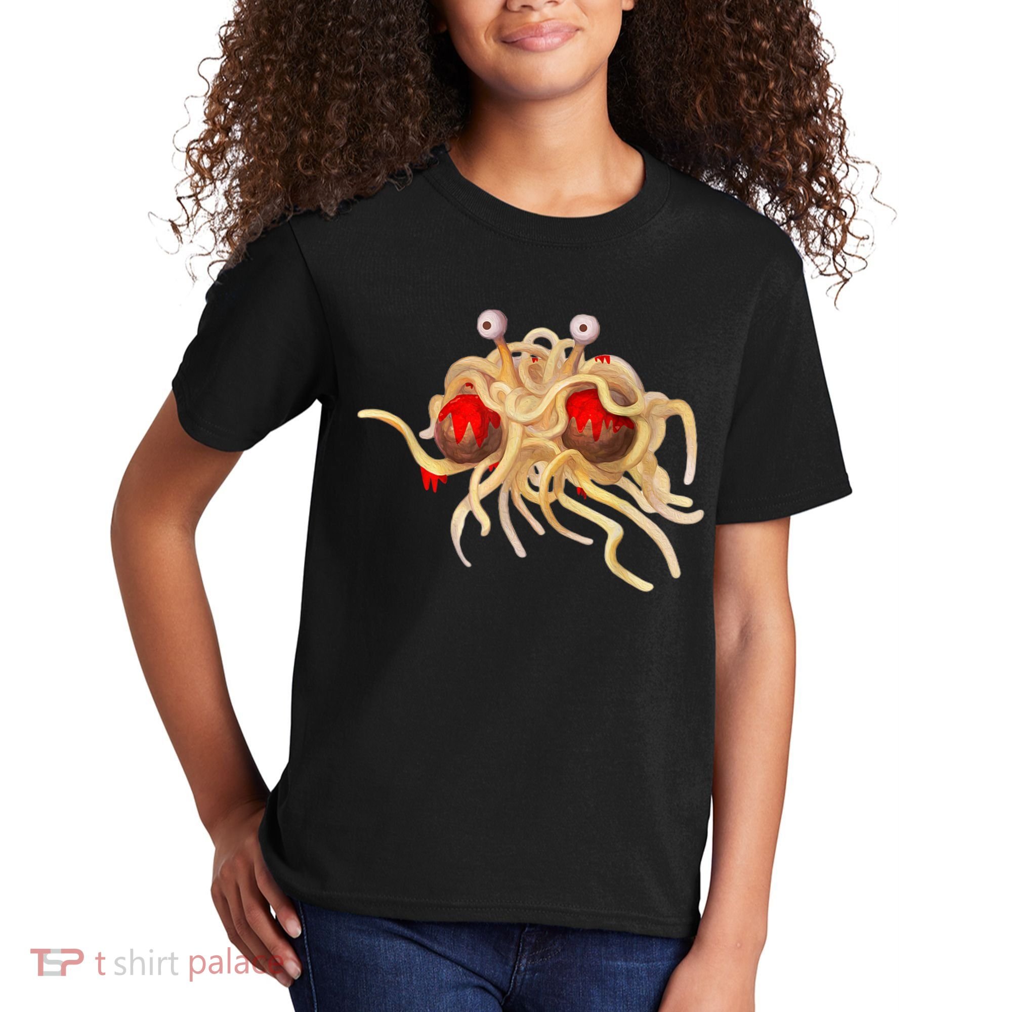 FSM Flying Spaghetti Monster Funny Pastafarian Atheist Kids T-Shirt