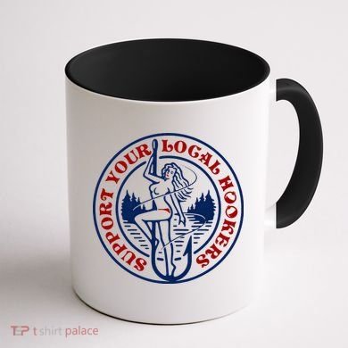 Funny Fishing Support Your Local Hookers Top For Dad Coffee Mug back