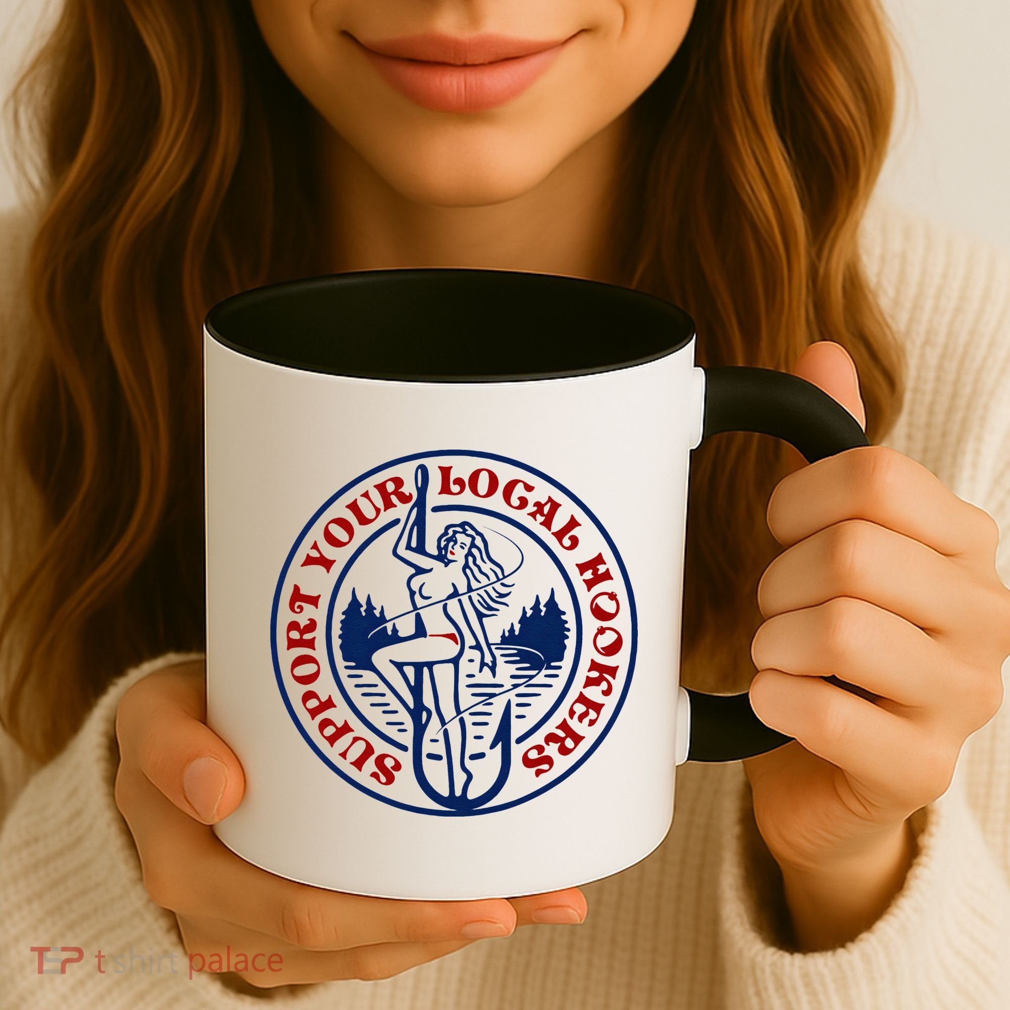 Funny Fishing Support Your Local Hookers Top For Dad Coffee Mug