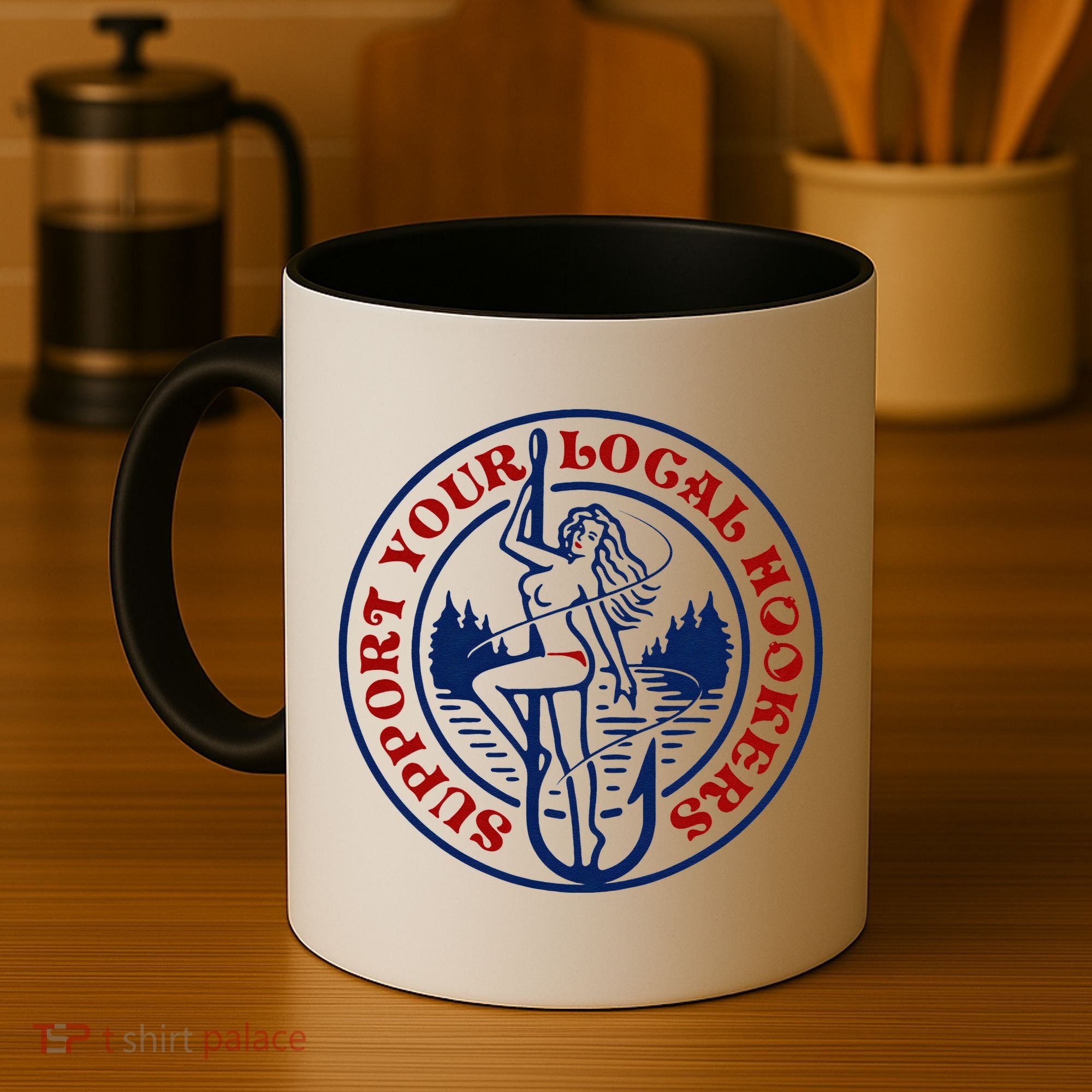 Funny Fishing Support Your Local Hookers Top For Dad Coffee Mug