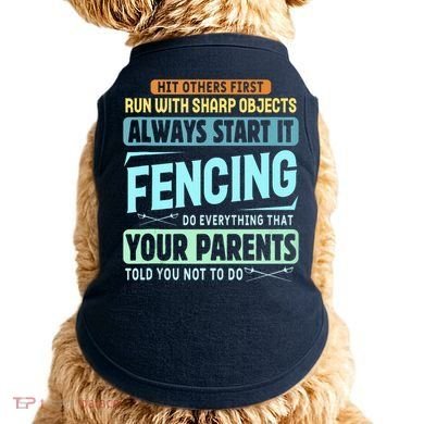 Funny Fencing Sport Pun Doggie Tank