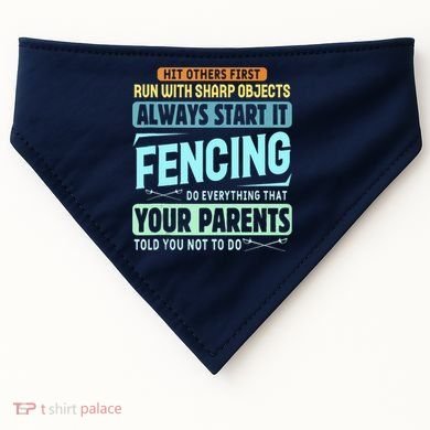Funny Fencing Sport Pun USA-Made Doggie Bandana