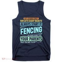 Funny Fencing Sport Pun Tank Top thumb 0