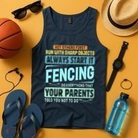 Funny Fencing Sport Pun Tank Top thumb 4