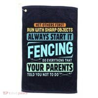 Funny Fencing Sport Pun Golf Towel thumb 0