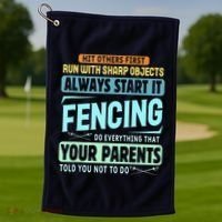 Funny Fencing Sport Pun Golf Towel thumb 1