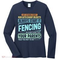 Funny Fencing Sport Pun Women's Long Sleeve Shirt thumb 0