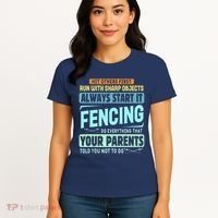 Funny Fencing Sport Pun Women's T-Shirt thumb 4