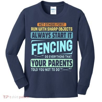Funny Fencing Sport Pun Kids Long Sleeve Shirt