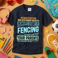 Funny Fencing Sport Pun Kids T-Shirt thumb 3
