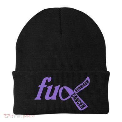 Funny Fuck Stomach Cancer Awareness Ribbon Gifts Beanie