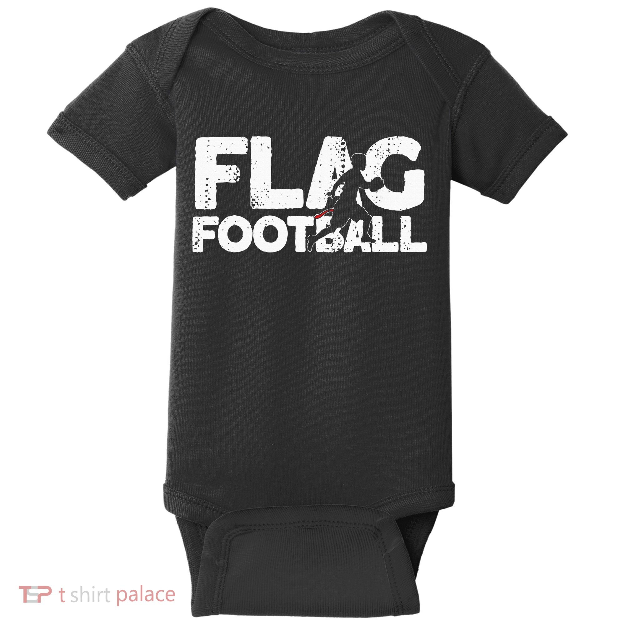 Flag Football Silhouette On Flag Football Baby Bodysuit